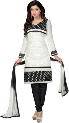 

Om Sai Creation Cotton Embroidered Semi-stitched Salwar Suit Dupatta Material, Multicolor