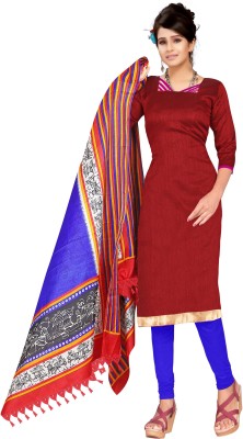 

Khushali Silk Self Design Salwar Suit Dupatta Material(Un-stitched), Blue;maroon