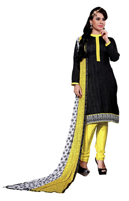 

Jiya Chanderi Self Design Salwar Suit Dupatta Material(Un-stitched), Black;multicolor;yellow