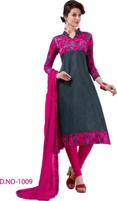 

Trendz Apparels Cotton Silk Blend Printed Salwar Suit Dupatta Material(Un-stitched), Grey