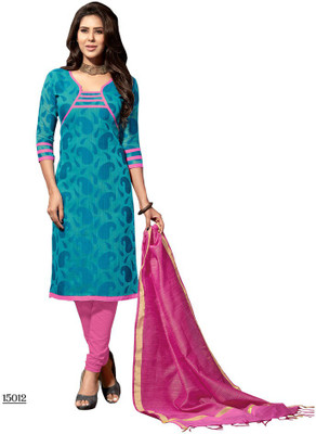 

Trendz Apparels Jacquard Printed Salwar Suit Dupatta Material(Un-stitched), Light blue
