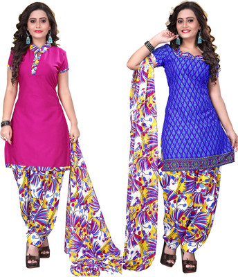 

Jiya Crepe Self Design, Printed Salwar Suit Dupatta Material(Un-stitched), Blue;multicolor;pink