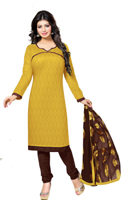 

Jiya Jacquard Self Design Salwar Suit Dupatta Material(Un-stitched), Brown;yellow