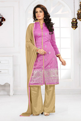 

BanoRani Chanderi Self Design Salwar Suit Dupatta Material(Un-stitched), Purple