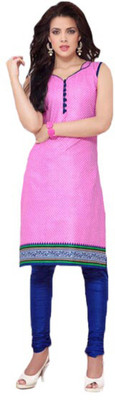 

Indian Wear Online Cotton Printed Salwar Suit Dupatta Material(Un-stitched), Pink