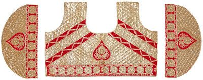 

Khushali Silk Self Design, Embroidered Blouse Material(Un-stitched), Gold;maroon