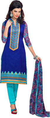 

Party Wear Dresses Georgette Embroidered Semi-stitched Salwar Suit Dupatta Material, Multicolor