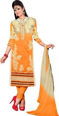

Jiya Chanderi Self Design, Embroidered Salwar Suit Dupatta Material(Un-stitched), Beige;yellow