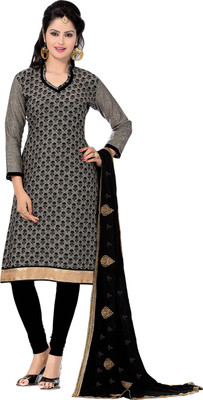 

Jiya Jute Self Design Salwar Suit Dupatta Material(Un-stitched), Black;grey