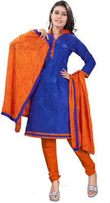 

Khushali Jacquard Embroidered Salwar Suit Dupatta Material(Un-stitched), Dark blue