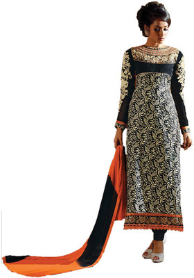 

Party Wear Dresses Georgette Embroidered Semi-stitched Salwar Suit Dupatta Material, Multicolor
