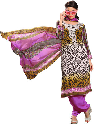 

Khushali Crepe Self Design, Printed Salwar Suit Dupatta Material(Un-stitched), Multicolor;purple;white