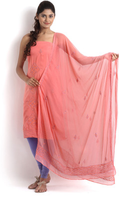 

Kasturi-B Swadeshi Karigari Georgette Embroidered Salwar Suit Dupatta Material(Un-stitched), Pink