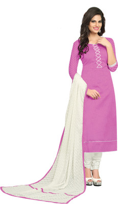 

Jiya Silk Self Design Salwar Suit Dupatta Material(Un-stitched), Pink;white