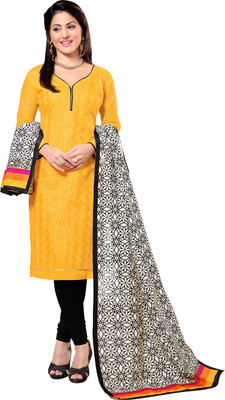 

Jiya Chanderi Self Design, Embroidered Salwar Suit Dupatta Material(Un-stitched), Black;white;yellow