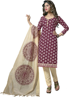 

Khushali Chanderi Self Design, Printed Salwar Suit Dupatta Material(Un-stitched), Beige;maroon;white