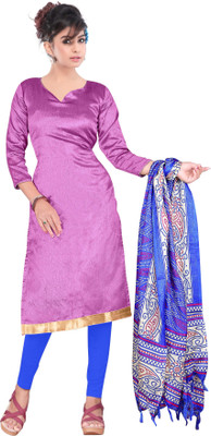 

Trendz Apparels Silk Solid Salwar Suit Dupatta Material(Un-stitched), Purple