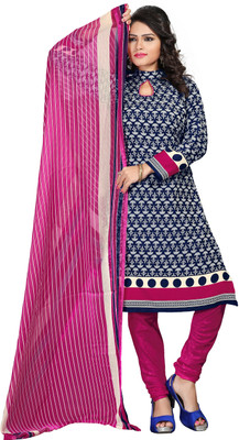 

Jiya Crepe Self Design, Printed Salwar Suit Dupatta Material(Un-stitched), Beige;dark blue;pink