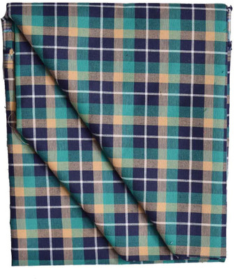 

British Terminal Cotton Checkered Shirt Fabric(Un-stitched), Green