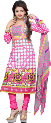 

Khushali Cotton Self Design, Printed Salwar Suit Dupatta Material(Un-stitched), Multicolor;pink