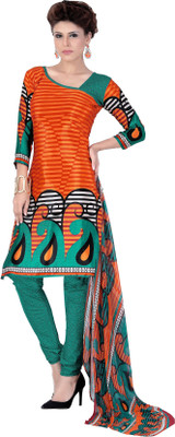 

Khushali Crepe Printed Salwar Suit Dupatta Material(Un-stitched), Multicolor;orange