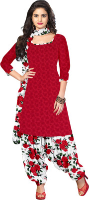 

Khushali Crepe Self Design, Printed Salwar Suit Dupatta Material(Un-stitched), Red;white