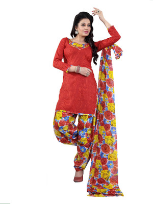 

Trendz Apparels Cotton Printed Salwar Suit Dupatta Material(Un-stitched), Orange
