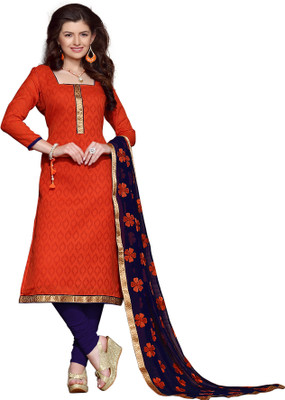 

Jiya Jacquard Self Design, Embroidered Salwar Suit Dupatta Material(Un-stitched), Blue;orange