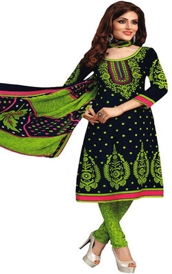 

Javuli Crepe Geometric Print Salwar Suit Dupatta Material(Un-stitched), Blue