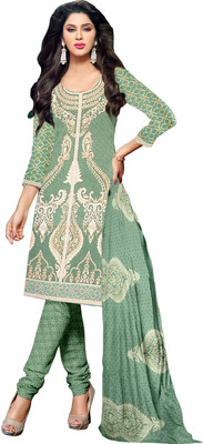 

Khushali Crepe Self Design, Printed Salwar Suit Dupatta Material(Un-stitched), Beige;light green