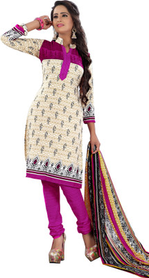 

Khushali Crepe Self Design, Printed Salwar Suit Dupatta Material(Un-stitched), Beige;multicolor;pink