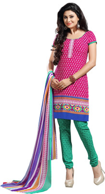 

Trendz Apparels Cotton Printed Dress/Top Material(Un-stitched), Pink