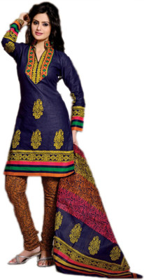 

Party Wear Dresses Cotton Printed Semi-stitched Salwar Suit Dupatta Material, Multicolor