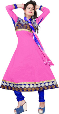 

Vardhman Synthetics Cotton Embroidered Dress/Top Material(Un-stitched), Pink