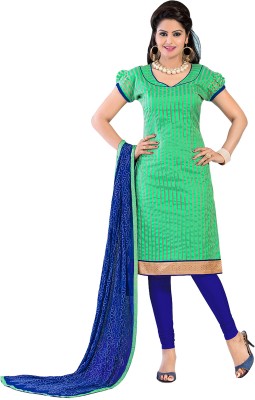 

Khushali Chanderi Self Design Salwar Suit Dupatta Material(Un-stitched), Blue;green