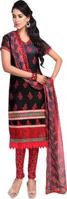 

Jiya Georgette Self Design, Embroidered Salwar Suit Dupatta Material(Un-stitched), Black;multicolor;red