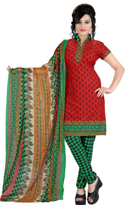 

Women Latest Fancy Designer Salwar Suit Crepe Printed Salwar Suit Dupatta Material(Un-stitched), Multicolor