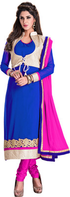 

Jiya Georgette Self Design, Embroidered Salwar Suit Dupatta Material(Un-stitched), Blue;pink