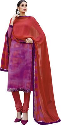 

Shelina Georgette Printed Salwar Suit Dupatta Material(Un-stitched), Purple