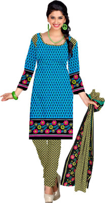 

Araja Cotton Printed Salwar Suit Dupatta Material(Un-stitched), Blue