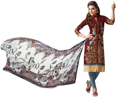 

Trendz Apparels Chanderi Embroidered Salwar Suit Dupatta Material(Un-stitched), Maroon
