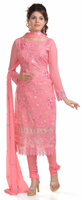 

Jiya Cotton Self Design, Embroidered Salwar Suit Dupatta Material(Un-stitched), Pink