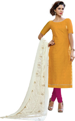 

Jiya Chanderi Self Design, Embroidered Salwar Suit Dupatta Material(Un-stitched), Pink;white;yellow