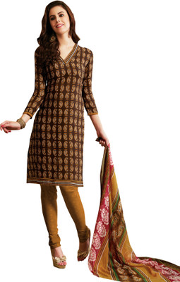 

Trendz Apparels Crepe Printed Salwar Suit Dupatta Material(Un-stitched), Brown