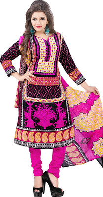 

Fashion India Cotton Polyester Blend Printed Dress/Top Material(Un-stitched), Multicolor