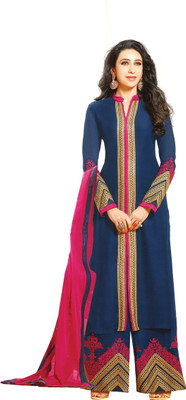 

Reya Georgette Embroidered Semi-stitched Salwar Suit Dupatta Material, Multicolor