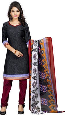 

Women Latest Fancy Designer Salwar Suit Crepe Printed Salwar Suit Dupatta Material(Un-stitched), Multicolor