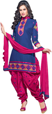 

Party Wear Dresses Georgette Embroidered Semi-stitched Salwar Suit Dupatta Material, Multicolor