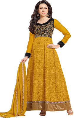 

Parishi Fashion Georgette Embroidered Semi-stitched Salwar Suit Dupatta Material, Yellow