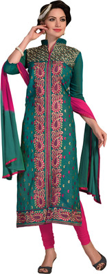 

Parishi Fashion Chanderi Printed Salwar Suit Dupatta Material(Un-stitched), Multi color